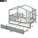 preview thumbnail 18 of 41, Full Size Wood House Bed Frame with Trundle & Writing Board