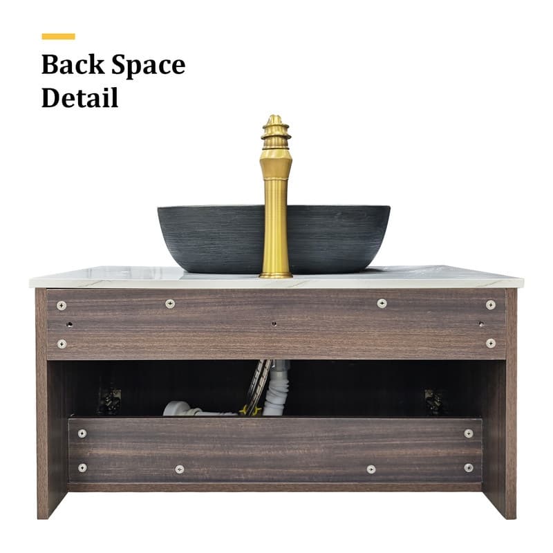 Vintage Aluminium Bathroom Vanity With Countertop Sink Copper Faucet Set