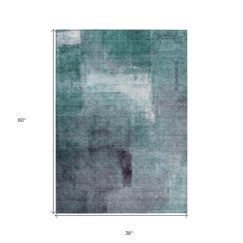 HomeRoots Abstract Transitional Rectangle Outdoor Rug