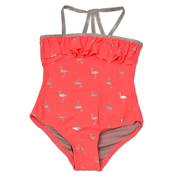 Shop Limited Too Little Girls Coral Flamingo Print Ruffle ...