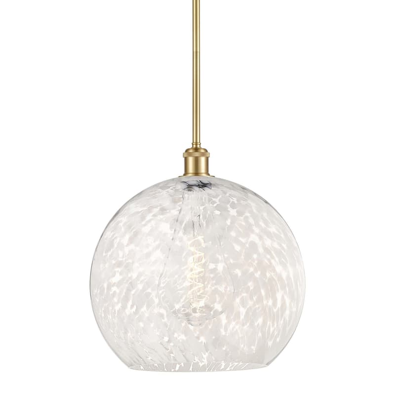 Innovations Lighting 516-1S-17-14 White Mouchette Pendant White - Satin Gold / White Mouchette