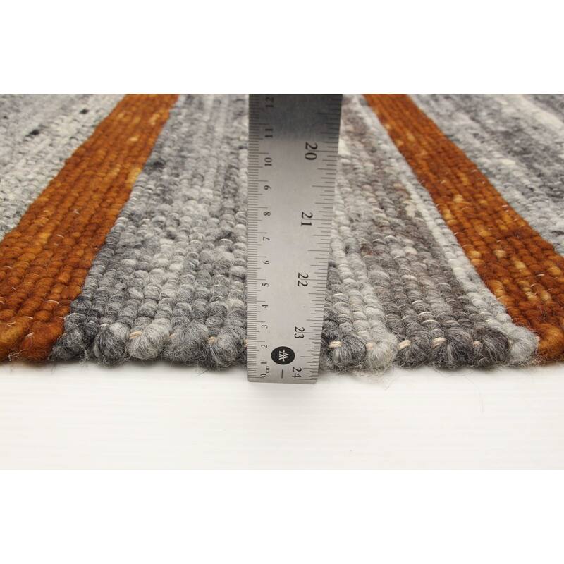 ECARPETGALLERY Braid weave Sienna Grey Wool Rug - 5'2 x 7'1