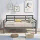 preview thumbnail 2 of 1, Full Size Daybed Bed Frame Sofa Wood Slat Support Furniture Gray