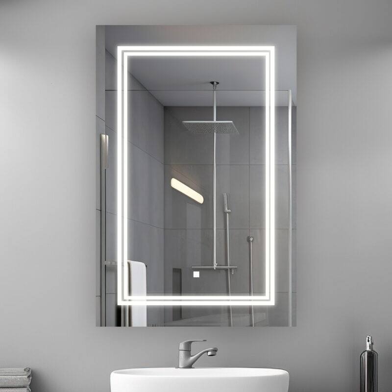 AQUADOM Soho Led Lighted Mirror for Bathroom Defogger, Backlit and Front-Lit - 24"x36"x1"
