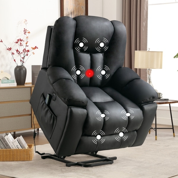 Oversized Power Assist Lift Recliner Chair With Massage and Heating with 2 Concealed Cup Holders for Elderly On Sale Bed Bath Beyond 34723043