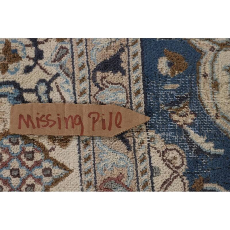 Traditional Nain Persian Vintage Rug Handmade Wool Carpet - 6'4"x 9'7"