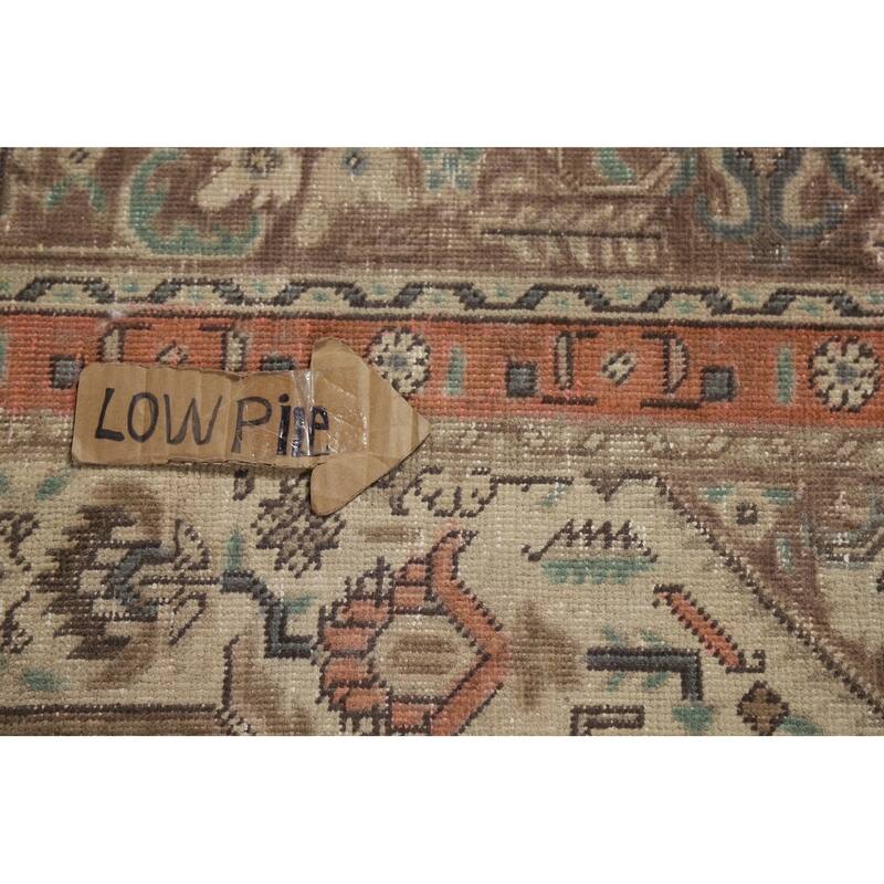Geometric Blue Tabriz Persian Rug Hand-Knotted Traditional Wool Carpet - 8'3"x 11'2"