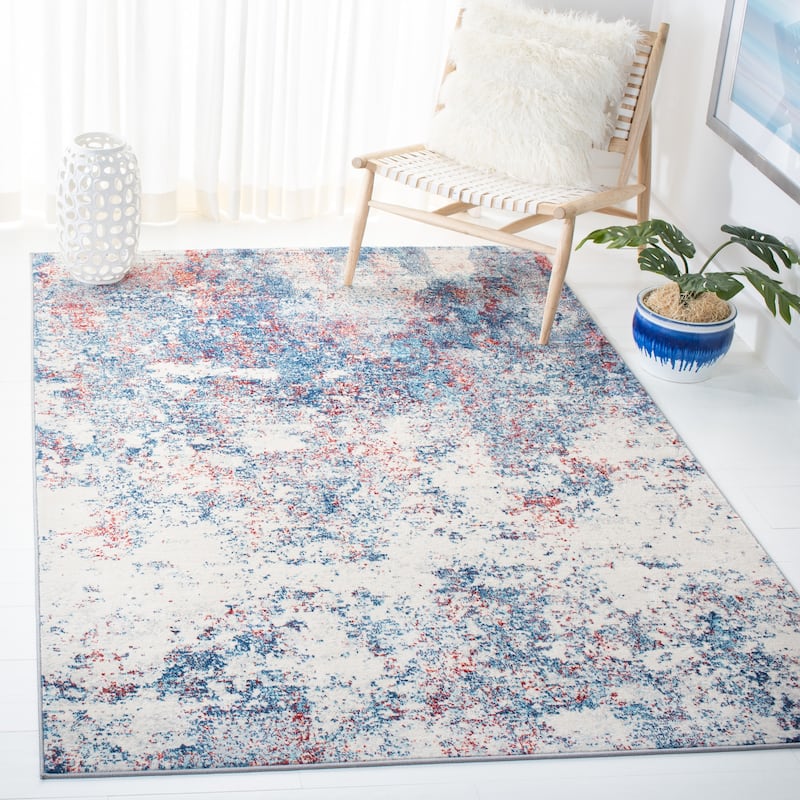 SAFAVIEH Brentwood Malissie Modern Abstract Rug - 3' x 5' - Navy/Red