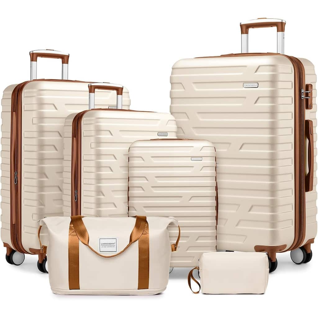 Luggage Sets 6 Piece with Duffel Bags, Hardside Expandable Suitcases with Spinner Wheels TSA Lock