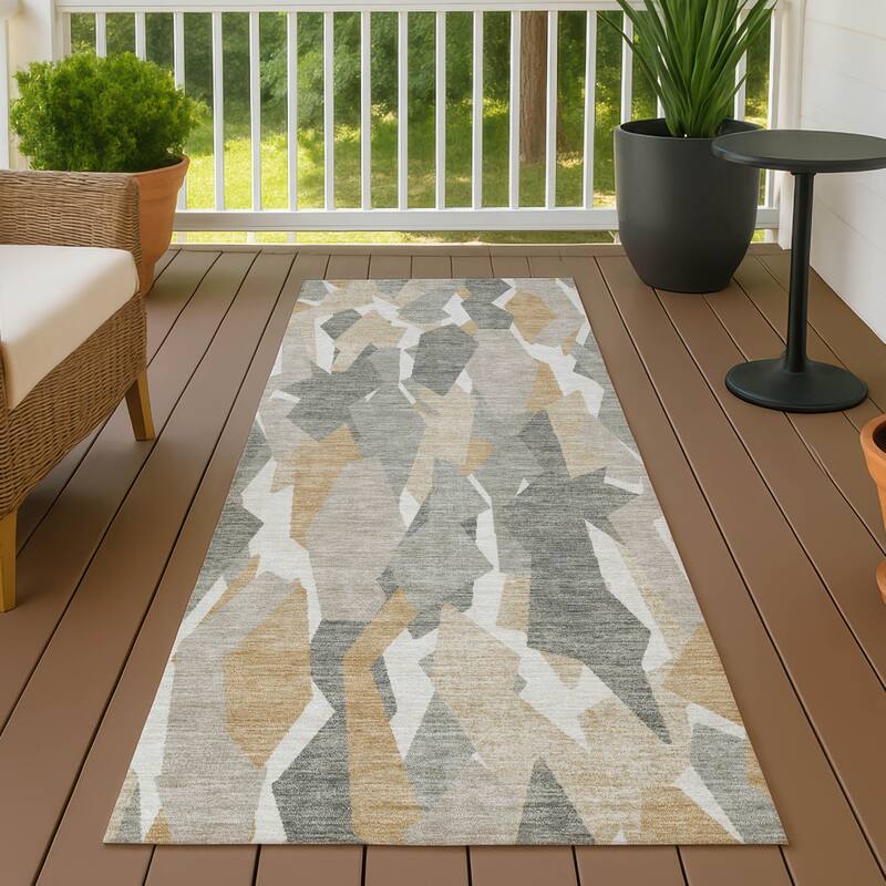 Machine Washable Indoor/ Outdoor Contemporary Dylan Chantille Rug - Pewter - 2'3" x 7'6"