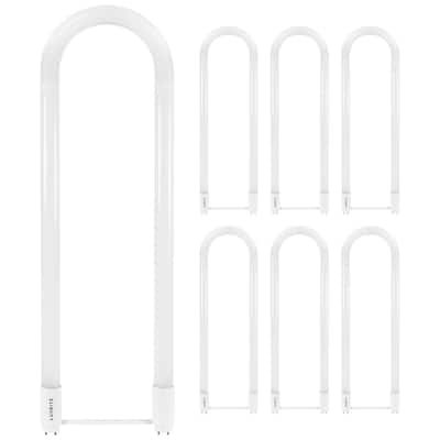 Luxrite U Bend LED Tube Light, T8 T12, 18W (32W Equivalent), 2100 Lumens, Direct or Ballast Bypass, G13 Base (6 Pack)