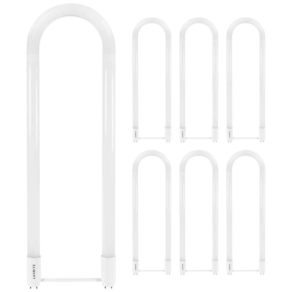 Luxrite U Bend LED Tube Light, T8 T12, 18W (32W Equivalent), 2100 Lumens, Direct or Ballast Bypass, G13 Base (6 Pack)