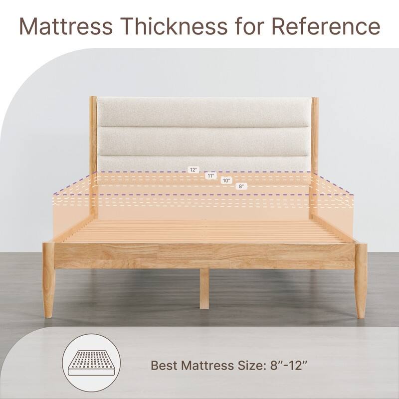 Mason Upholstered Platform Bed Frame with Headboard