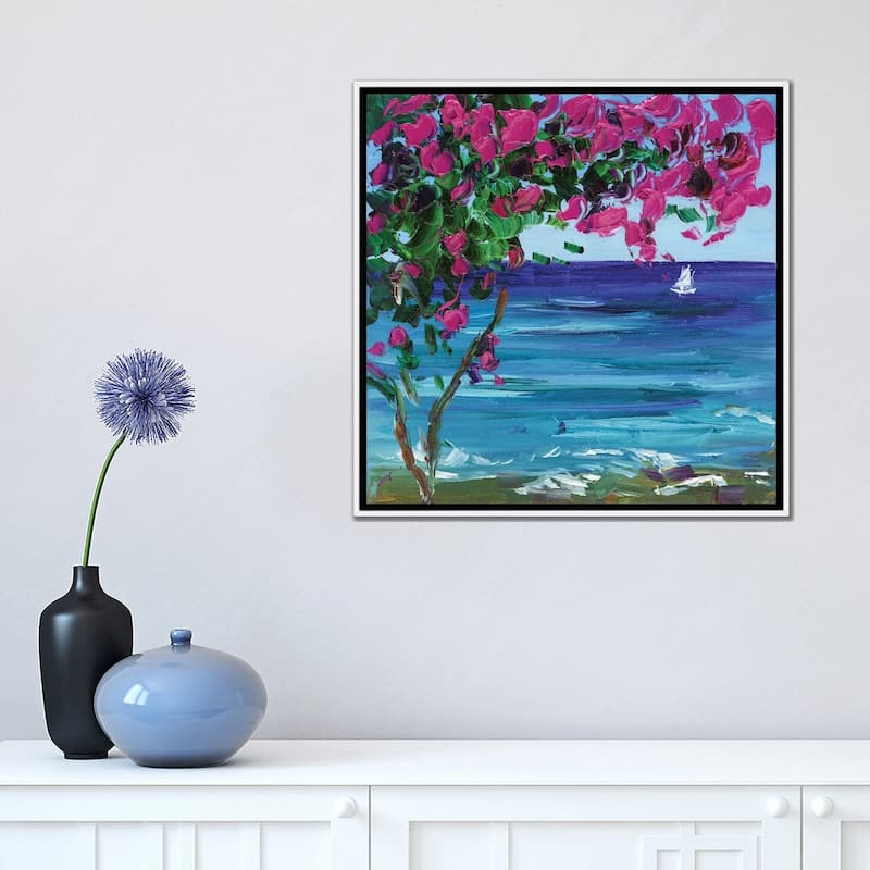 iCanvas "Bougainvillea In Greece" by Nataly Mak Framed Canvas Print