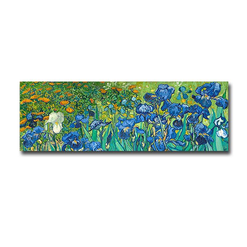 Irises (Detail) by Vincent Van Gogh Gallery Wrapped Canvas Giclee Art (12 in x 36 in)
