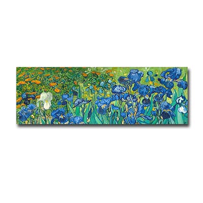 Irises (Detail) by Vincent Van Gogh Gallery Wrapped Canvas Giclee Art (12 in x 36 in)