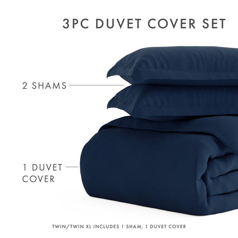 Soft Essentials Oversized 3-piece Microfiber Duvet Cover Set