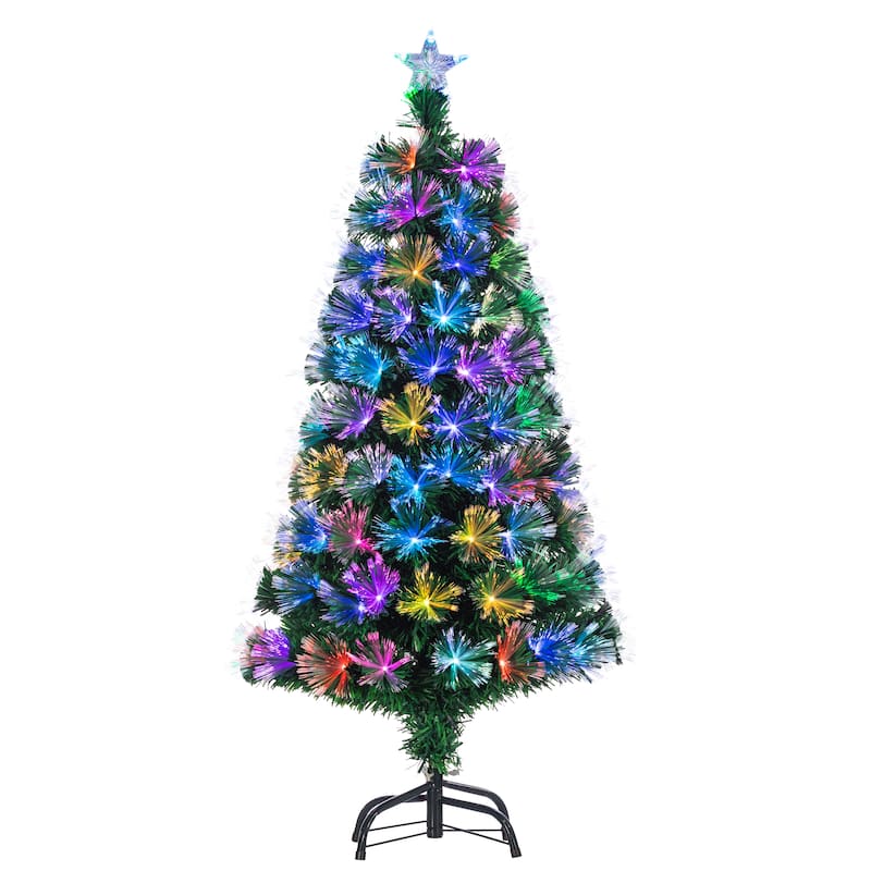 4 Foot High Fiber Optic Color Changing Tree - N/A