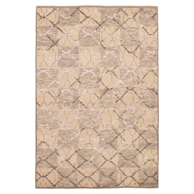 ECARPETGALLERY Hand-knotted Tangier Ivory Silk, Wool Rug - 5'2 x 7'9