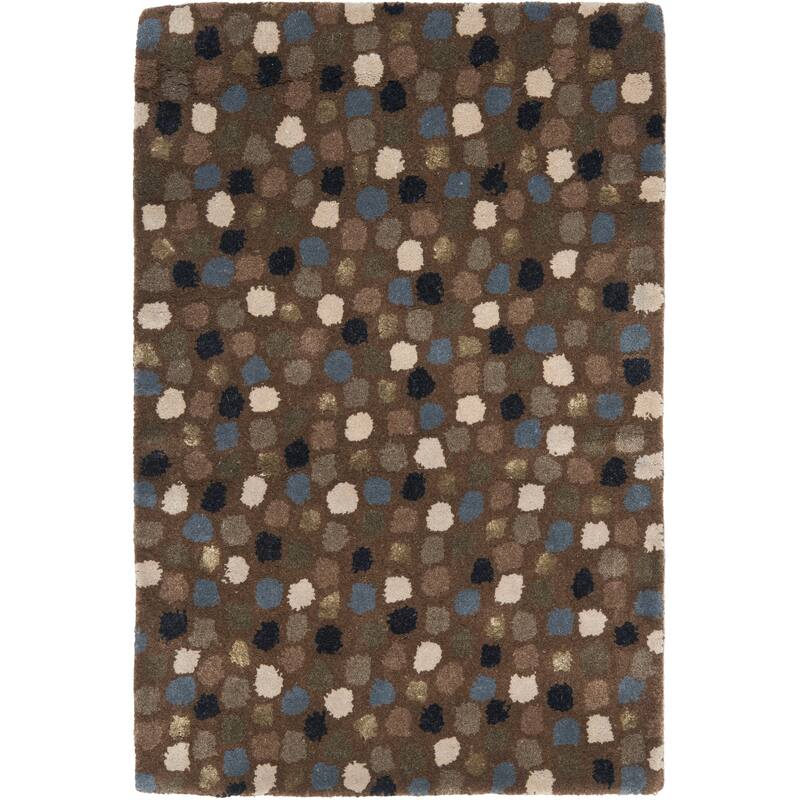 SAFAVIEH Handmade Soho Star Dots N.Z. Wool Rug - 2' x 3' - Dark Grey/Multi