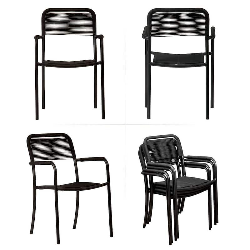 Amazonia Extendable Aluminum and Rope Outdoor Patio Dining Table