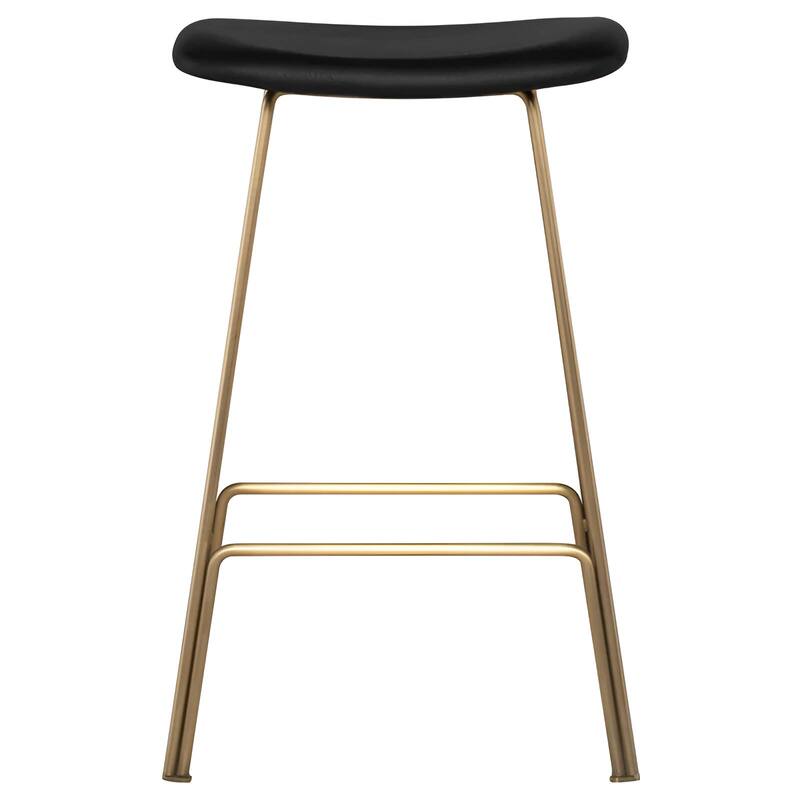 Modern Leather Backless Kirsten Counter Stool - Set of 2 - Black - Counter Height