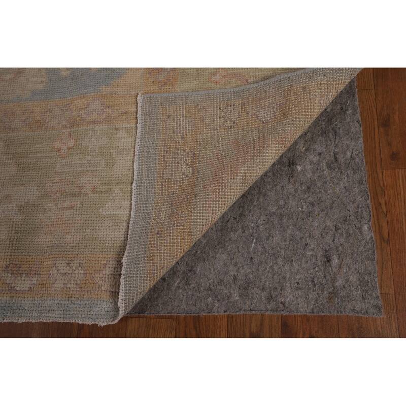 Blue Oushak Turkish Area Rug Handmade Vegetable Dye Wool Carpet - 7'10"x 10'0"