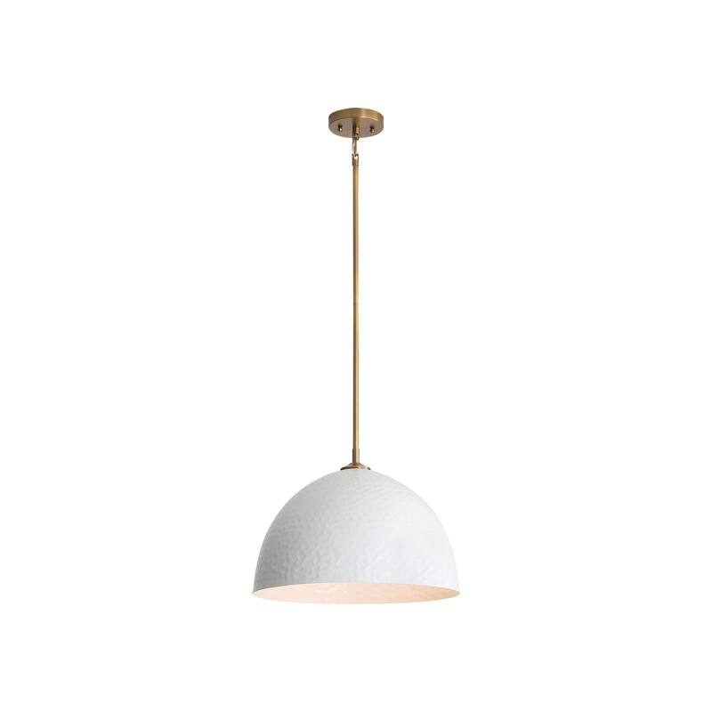 Golden Lighting Shepard 1-light Pendant in Modern Brass and Matte White shade - Large Pendant