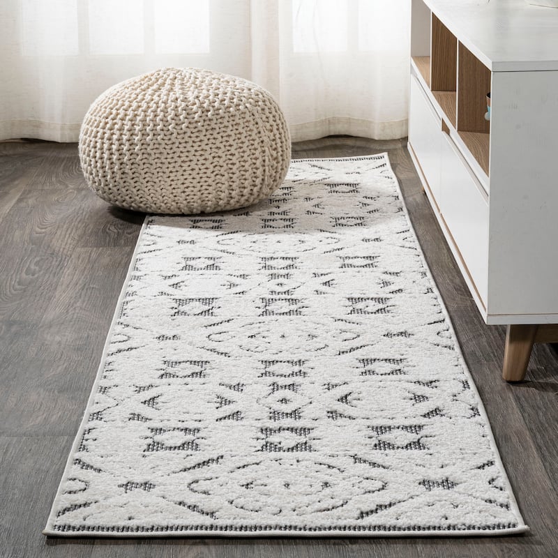 JONATHAN Y Jordan High-Low Pile Mediterranean Tile Indoor/Outdoor Area Rug
