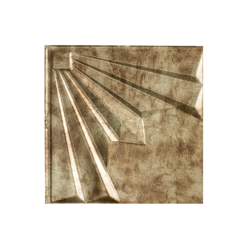 Fasade Art Deco Decorative Vinyl 2ft x 2ft Lay In Ceiling Tile in Bermuda Bronze (5 Pack) - 12x12 Inch Sample