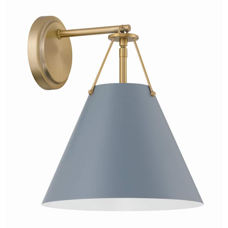 Xavier 1 Light Vibrant Gold and Blue Sconce - 10"W x 12.5"H x 10.5"D