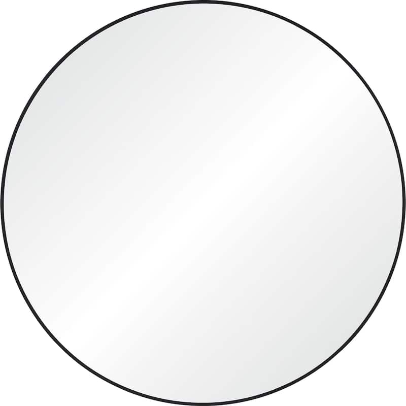 40" Black and Clear Round Framed Wall Mirror