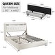preview thumbnail 3 of 11, Queen Bed Frame with Ergonomic Headboard,Platform Bed Frame w/Outlets