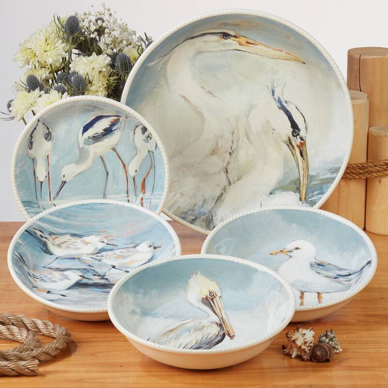 Certified International Shorebirds 16-Piece Dinnerware Set, Service for 4