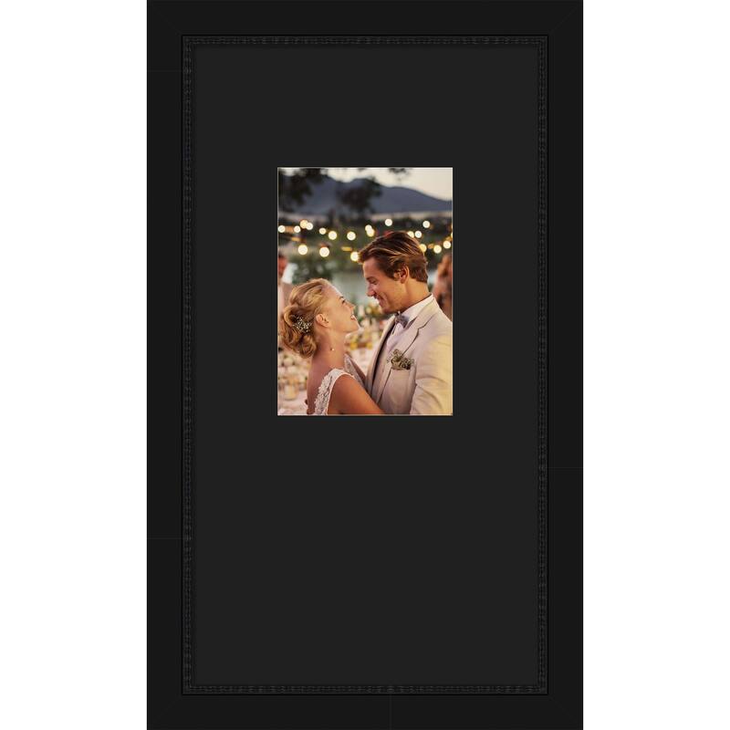 Avon Black Narrow Framed Picture Frame, Photo Frame - 10x18 Matted Black 5x7