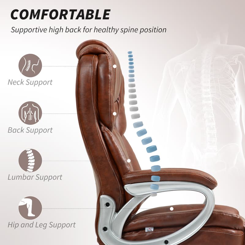 Comfortable Office Chair with Foam Padding Armrest and Adjustable Seat Height for Desk or Home - 26" W x 29.7" D x 45.5" -49" H