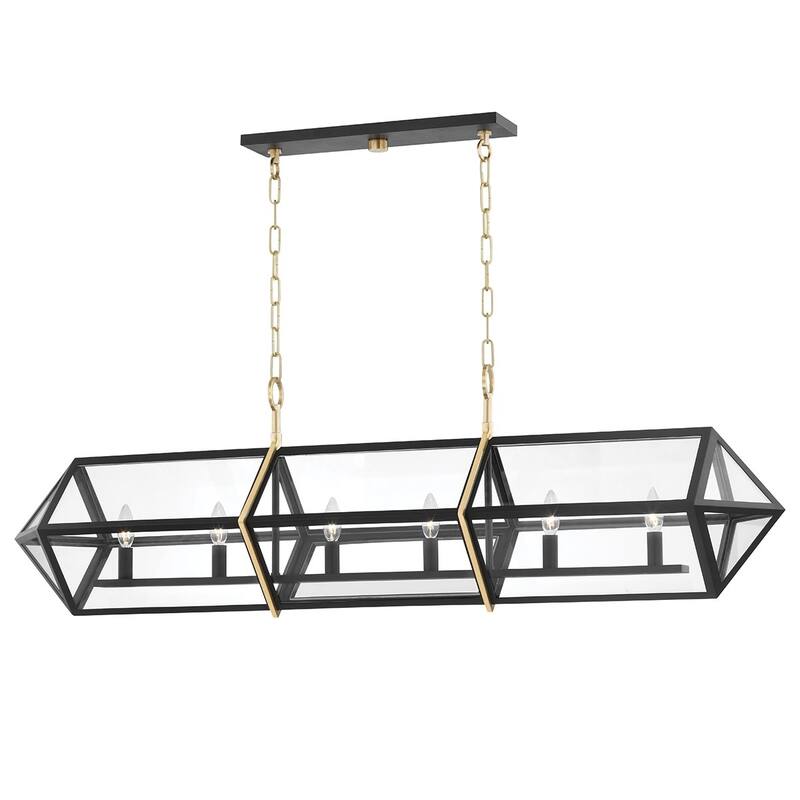 Hudson Valley Lighting 9055 Bedford Hills 55 1/4" Chandelier - Aged Brass / Black