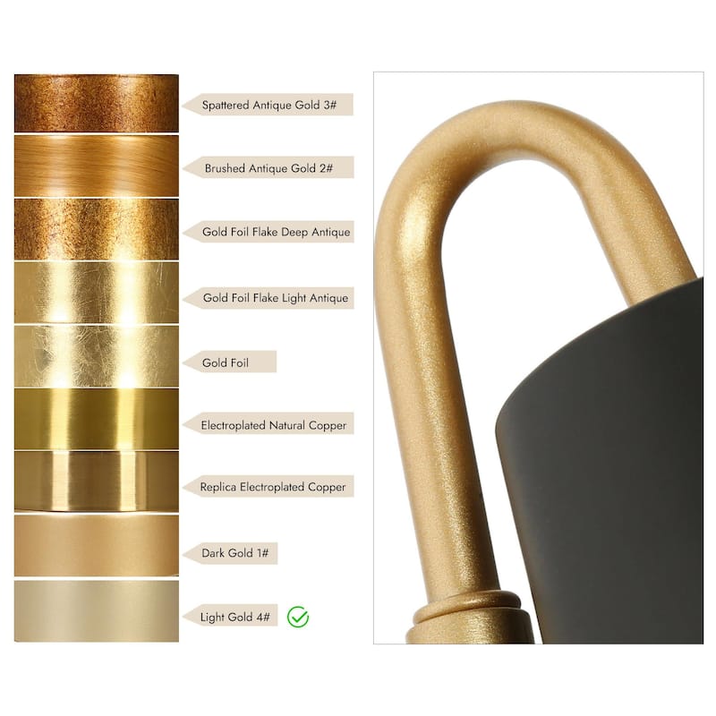 Modern Metal 1-Light Black Gold Swing Arm Light Plug-in/ Hardwired Adjustable Wall Sconces - 4.7 " L × 16.1 " W × 11.8 " H