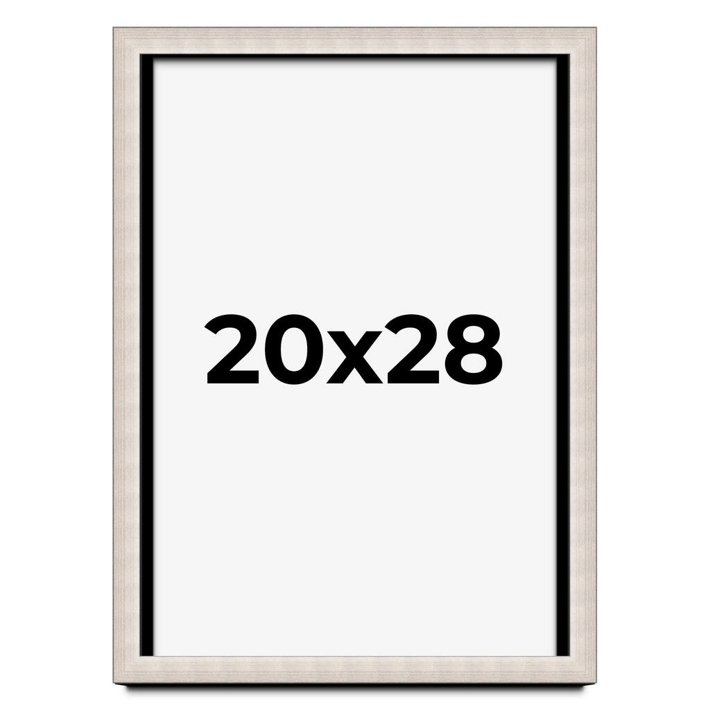 20x28 Shadow Box Frame Silver Real Wood Contemporary Shadowbox Display Frame UV Acrylic Front Acid Free Backing and Hardware