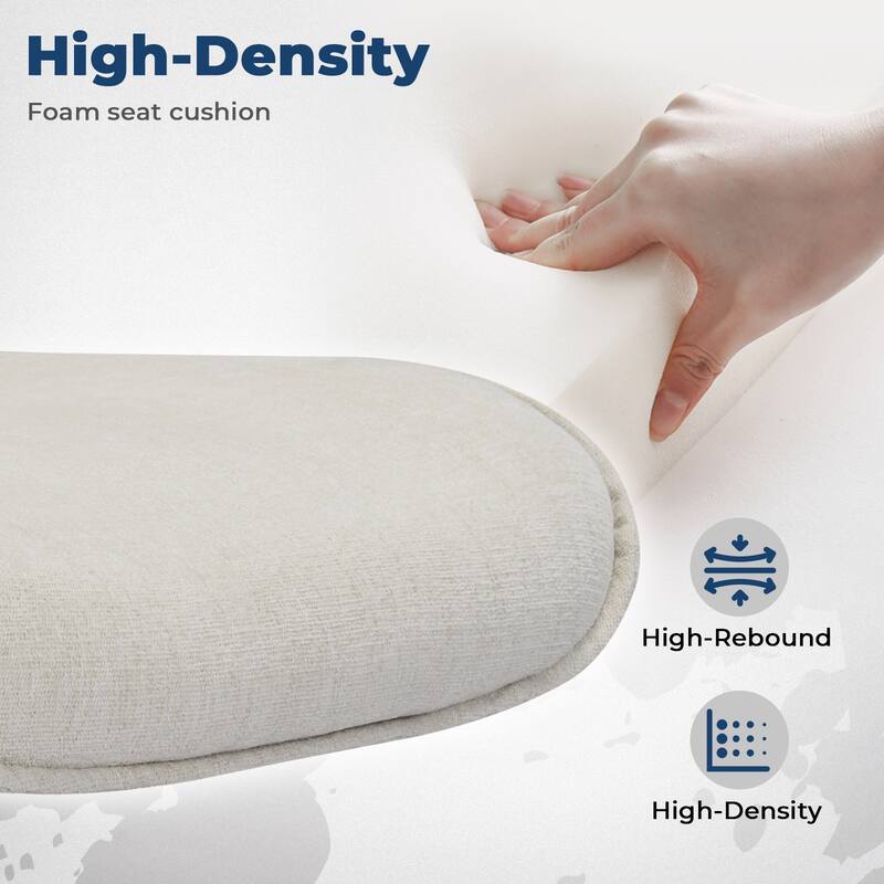 Homy Casa Upholstered Swivel Task Chair with Adjustable Height and High Back for Home Office and Study Use