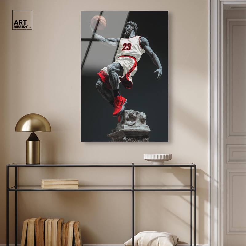 Basketball White Uniform Acrylic by Art Remedy, Ready to Hang