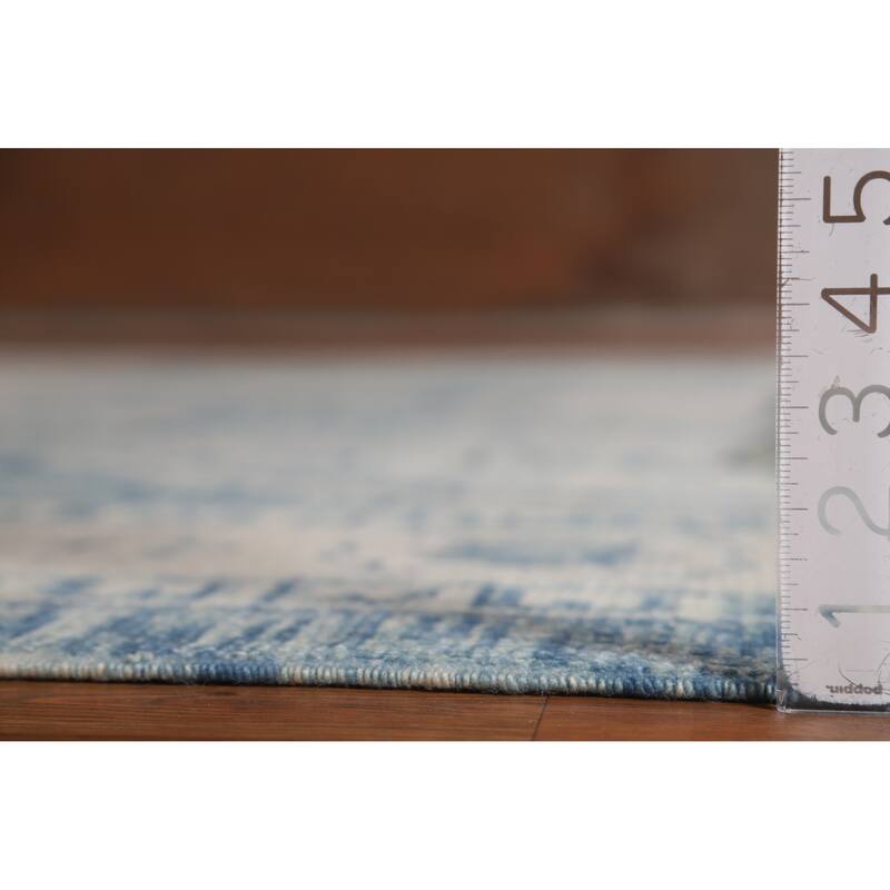 Hand Knotted Oriental 100% Wool Carpet Transitional All-Over Navy Blue & Blues Oushak Area Rug - 12' 7'' X 9' 5''