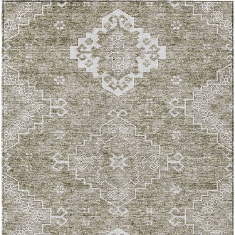 HomeRoots Medallion Traditional Rectangle Outdoor Rug