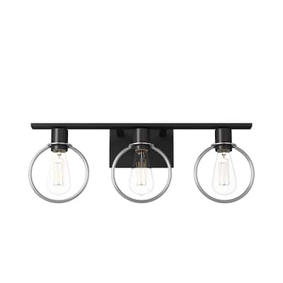 Justice Design Group EVOLV Volta 3-Light Matte Black Bath Bar