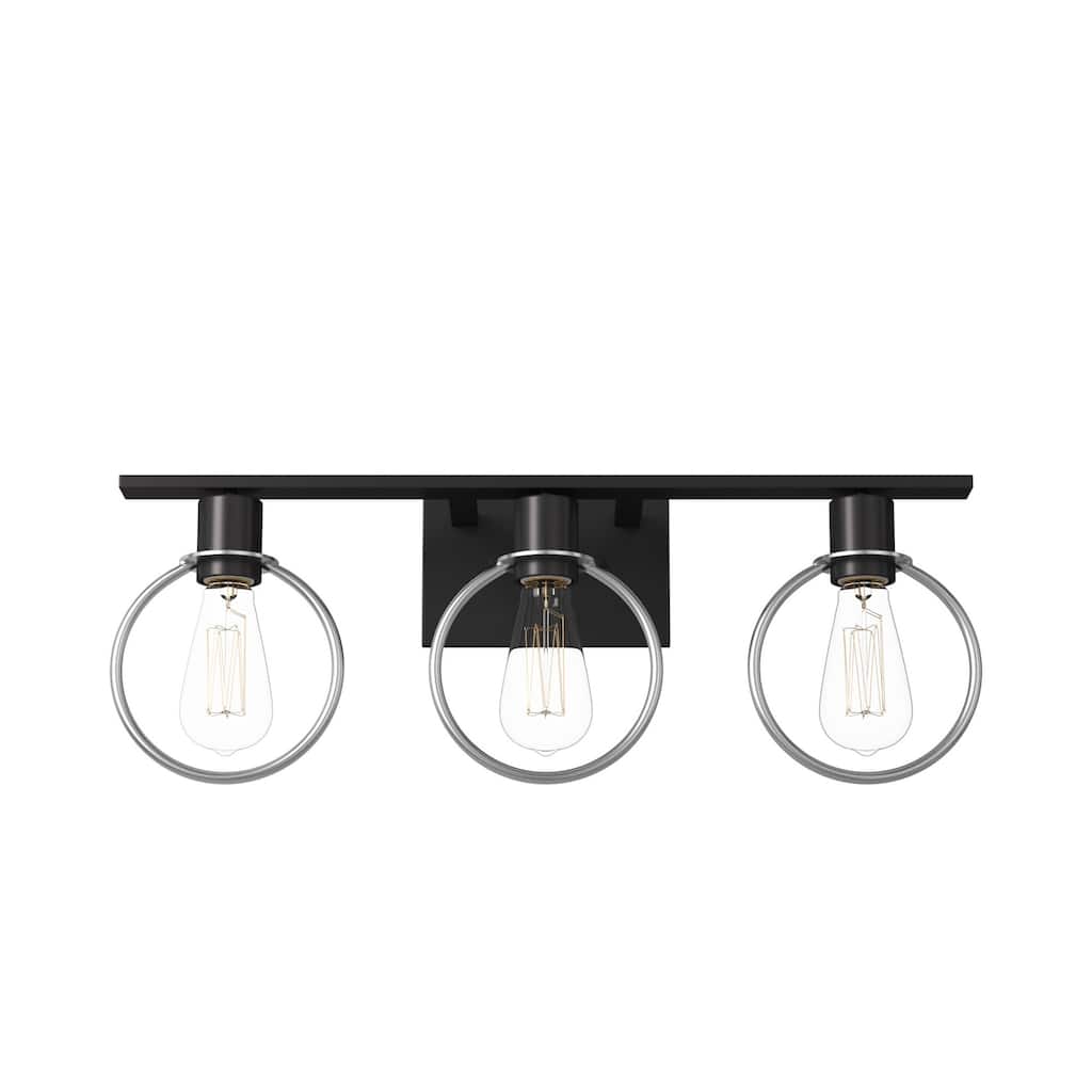 Justice Design Group EVOLV Volta 3-Light Matte Black Bath Bar