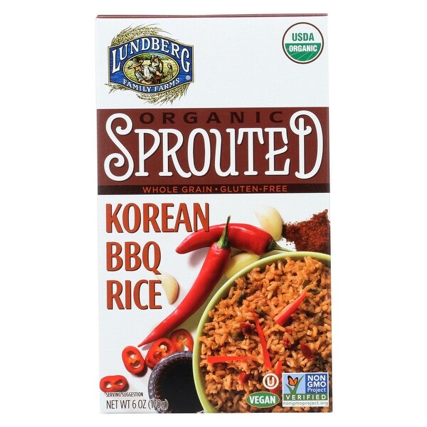 Lundberg Family Farms Organic Sprouted Rice - Korean BBQ - Case of 6 - 6 oz.