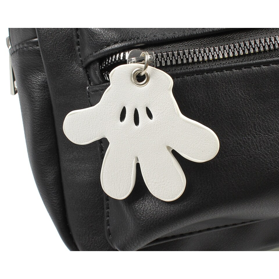 black leather mickey mouse backpack