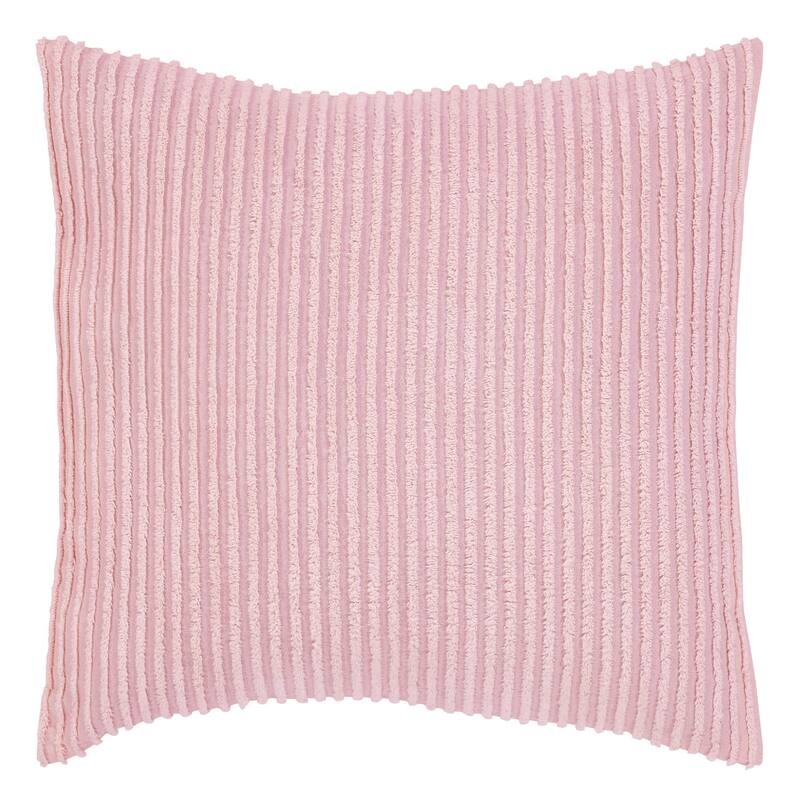 Better Trends Jullian Bold Stripes Design 100% Cotton Tufted Shams Machine Washable Tumble Dry - Pink - Euro Sham