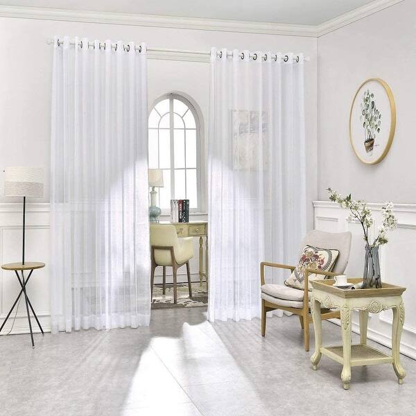 WARM HOME DESIGNS Wide Sheer Extra Large Curtains. Come with 2 TieBacks Bed Bath & Beyond
