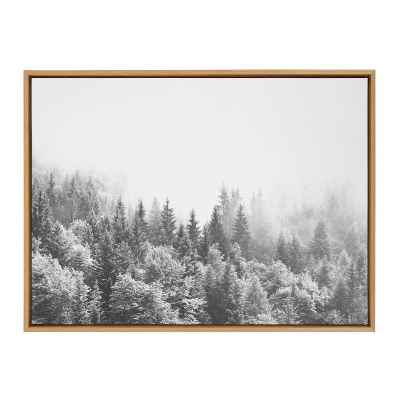 Kate and Laurel Sylvie Fog Framed Canvas by The Creative Bunch Studio - 28x38 - Plastic - Natural